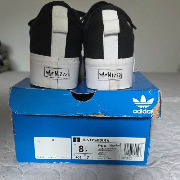 adidas Black and White Platform Lace-Up Sneakers - Picture 5 of 5